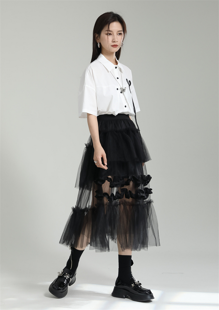Tulle layered frill skirt