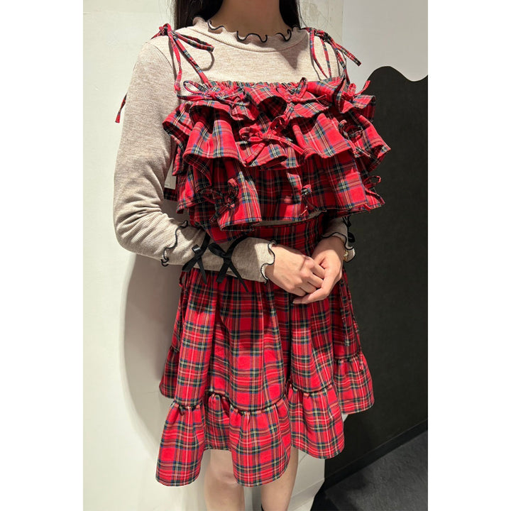 Tiered Ribbon Frill Bustier