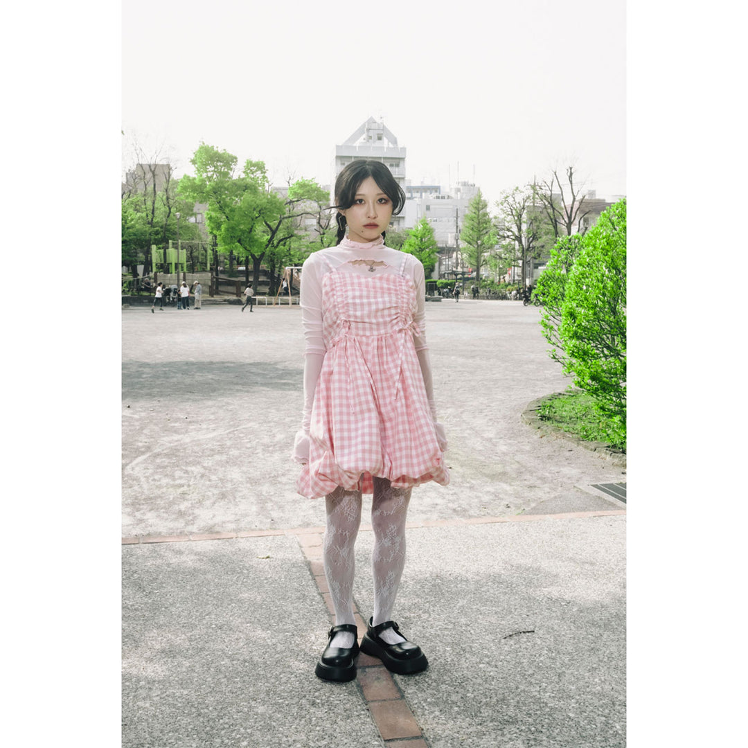 Shirring Tuck Balloon Mini Onepiece