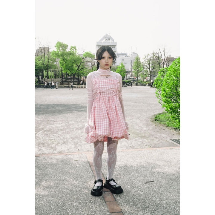 Shirring Tuck Balloon Mini Onepiece