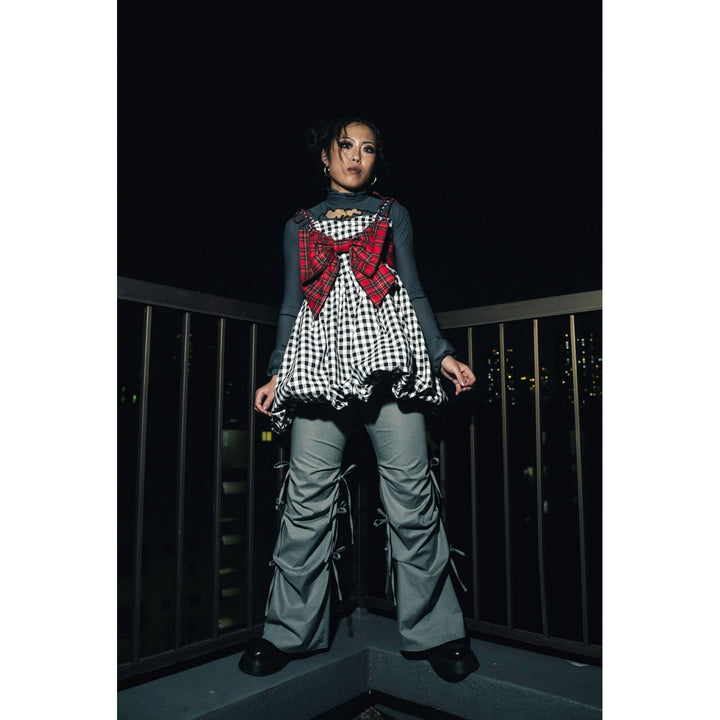 Shirring Tuck Balloon Mini Onepiece