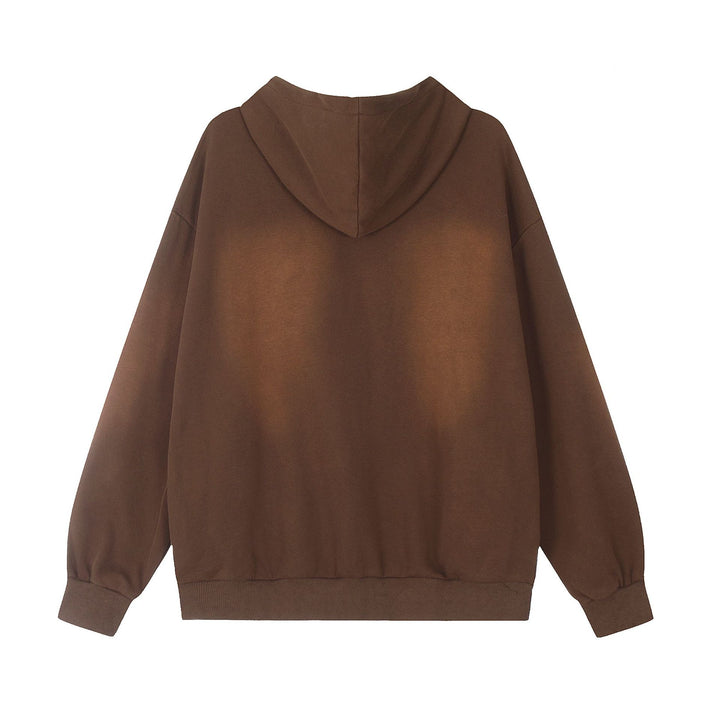 Sweet Washed Butterfly Patch Embroidered Hooded Jacket