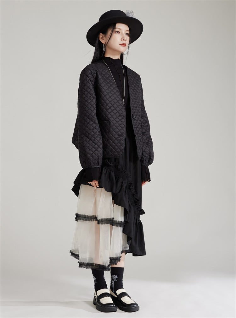 Loose Diamond Padded Jacket