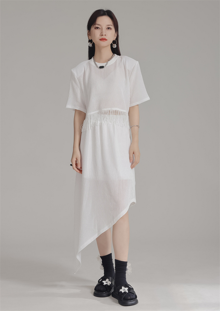 Tassel Round Neck Knitted Tops