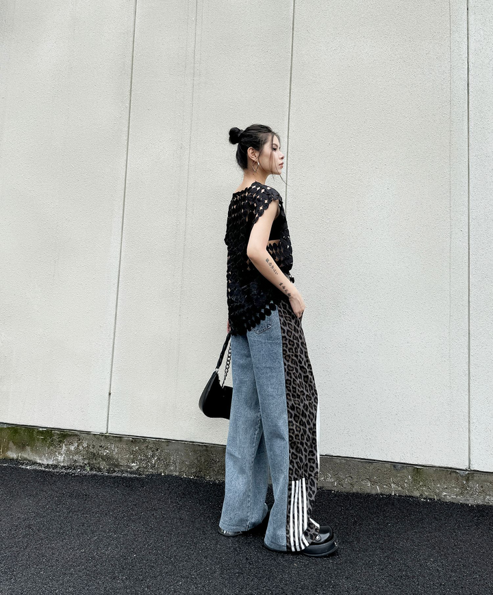 Leopard loose niche design casual pants