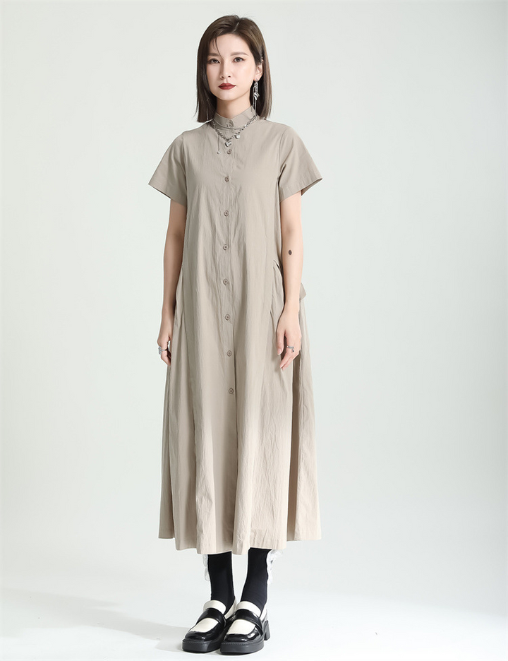 No Collar Shirt Onepiece