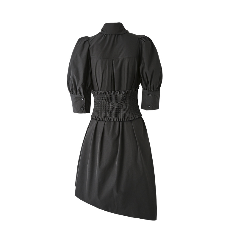 Waist slim waist belt shirt onepiece