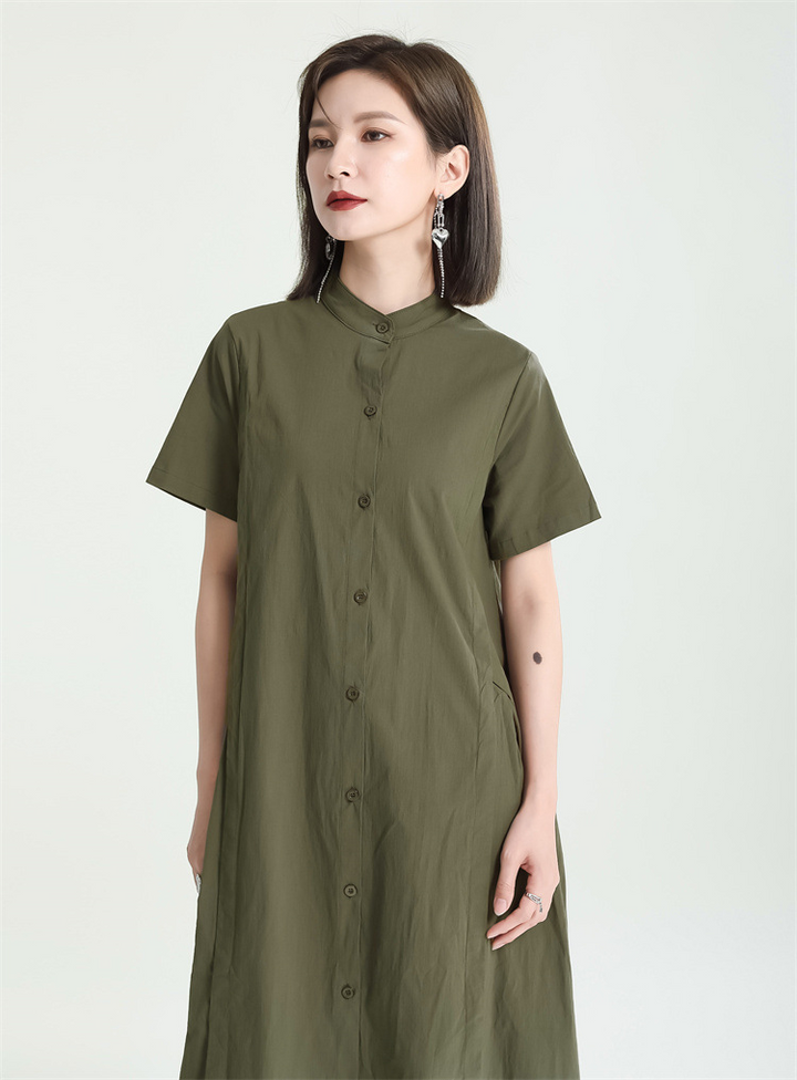 No Collar Shirt Onepiece