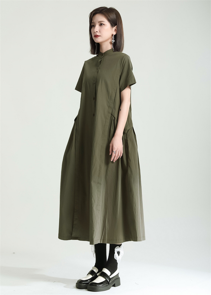 No Collar Shirt Onepiece