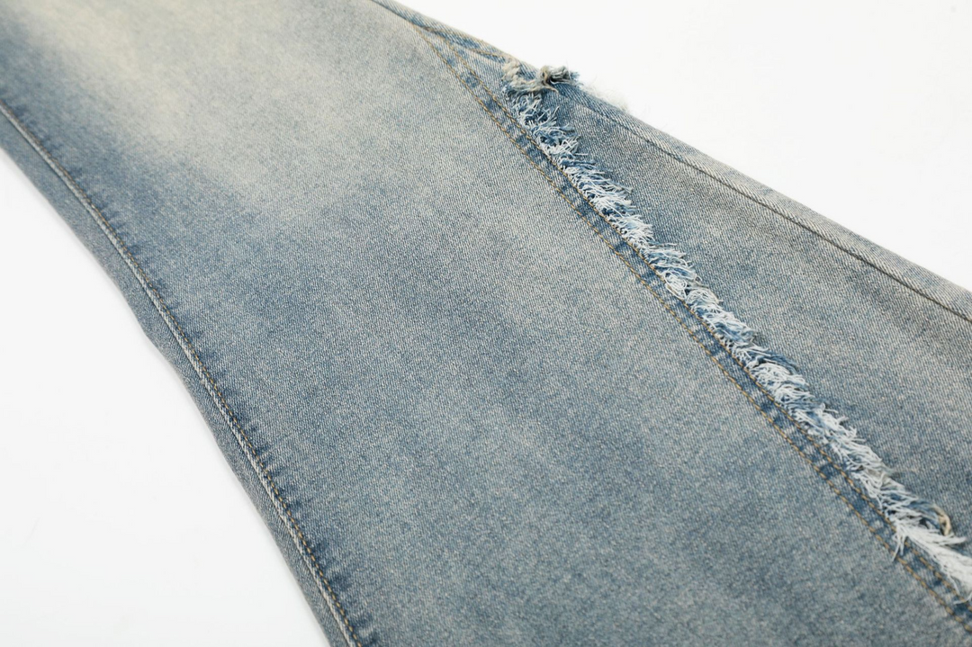 Back Pocket Lace Up Denim Jeans