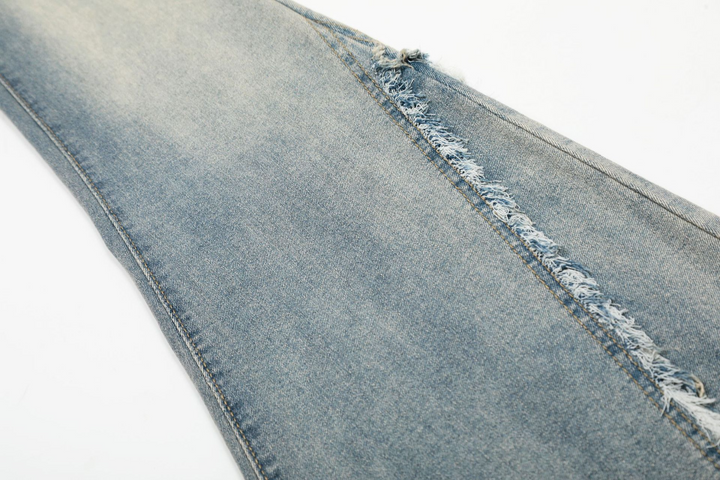 Back Pocket Lace Up Denim Jeans