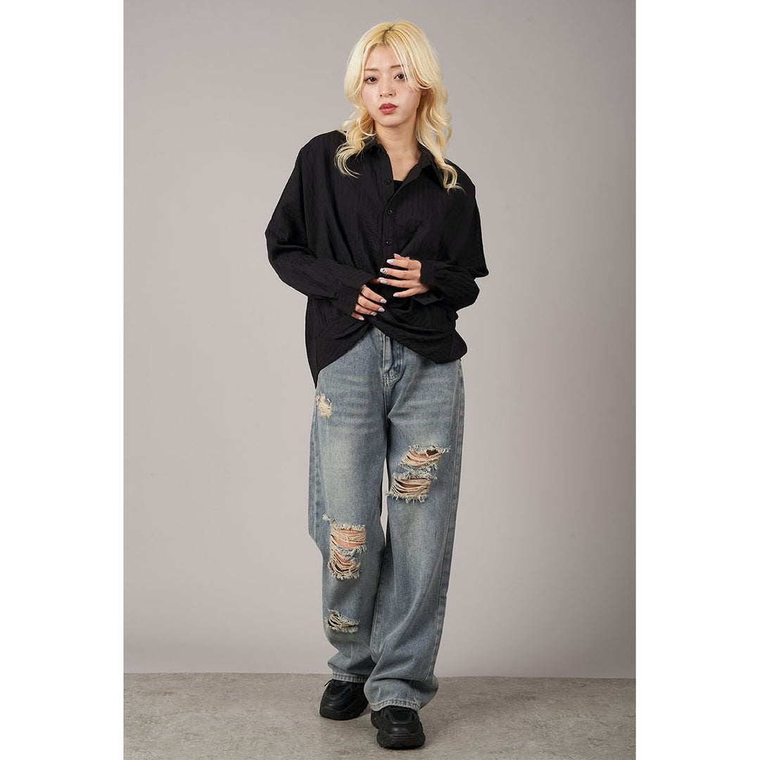 Cut Off Damage Denim Jeans