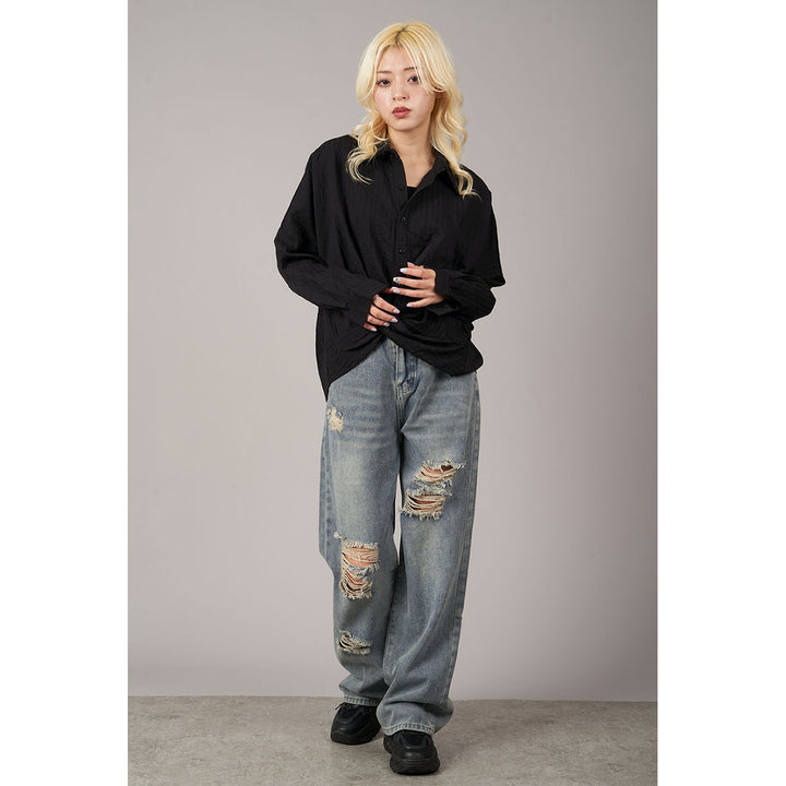 Cut Off Damage Denim Jeans