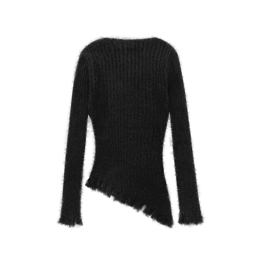 Asymmetric Logo Print Tops