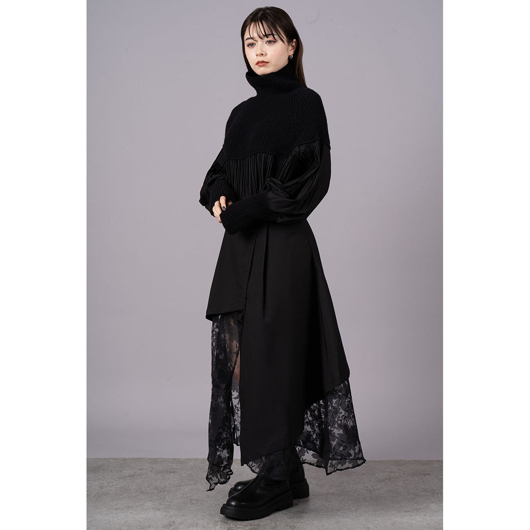 Asymmetry Flare Lace Layered Skirt