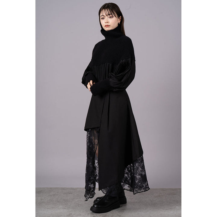 Asymmetry Flare Lace Layered Skirt