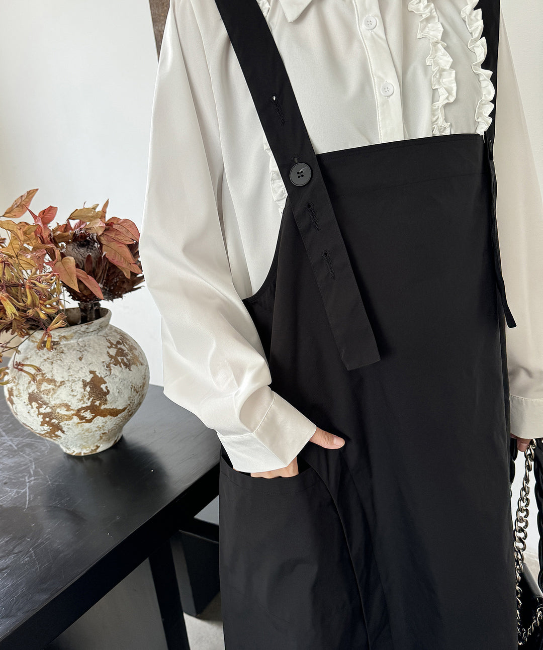 Workwear strap long dress