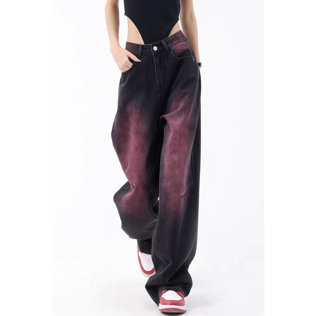 Neon Color Black Denim Jeans