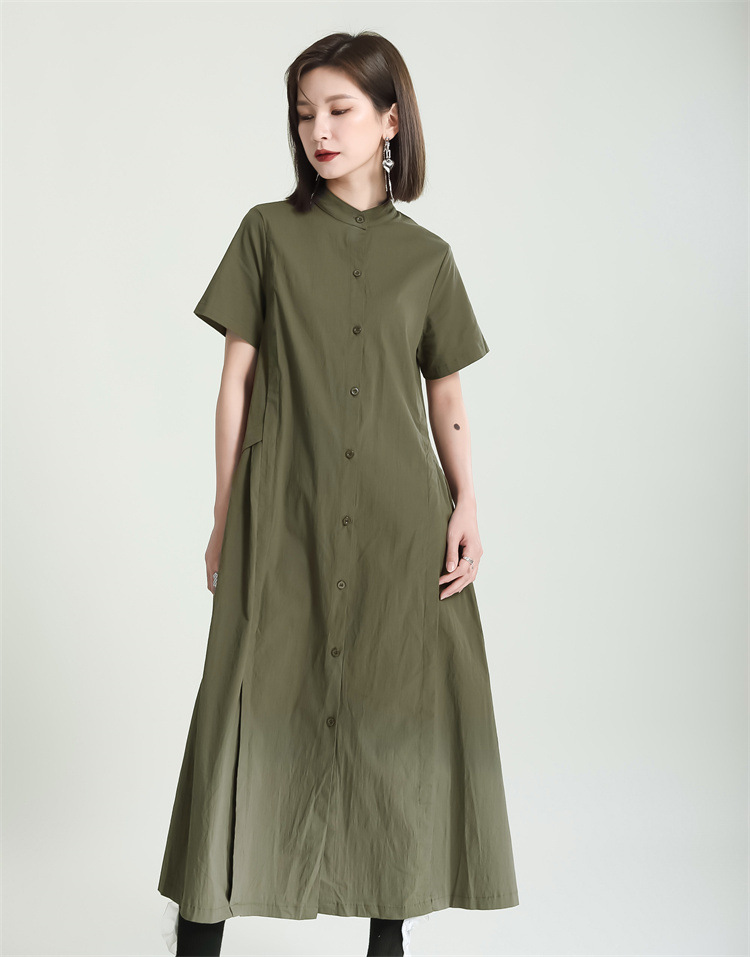 No Collar Shirt Onepiece