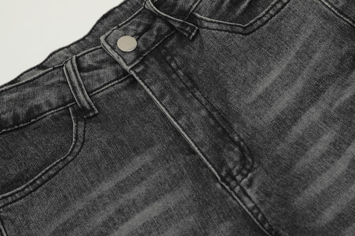 Burning Cross Belt Bell Bottm Denim Pants