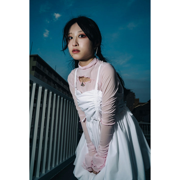 Shirring Tuck Balloon Mini Onepiece