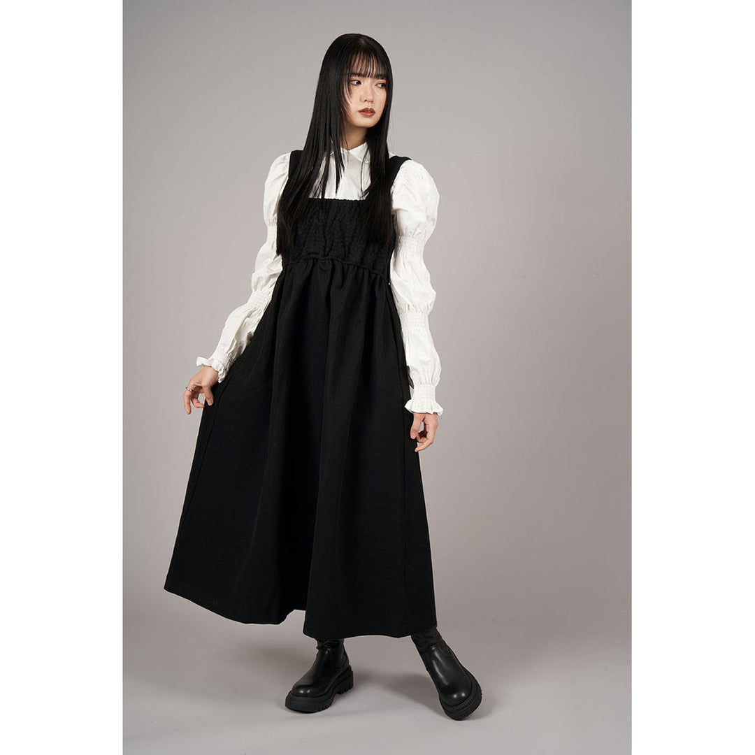Suspender Long Shirring Onepiece