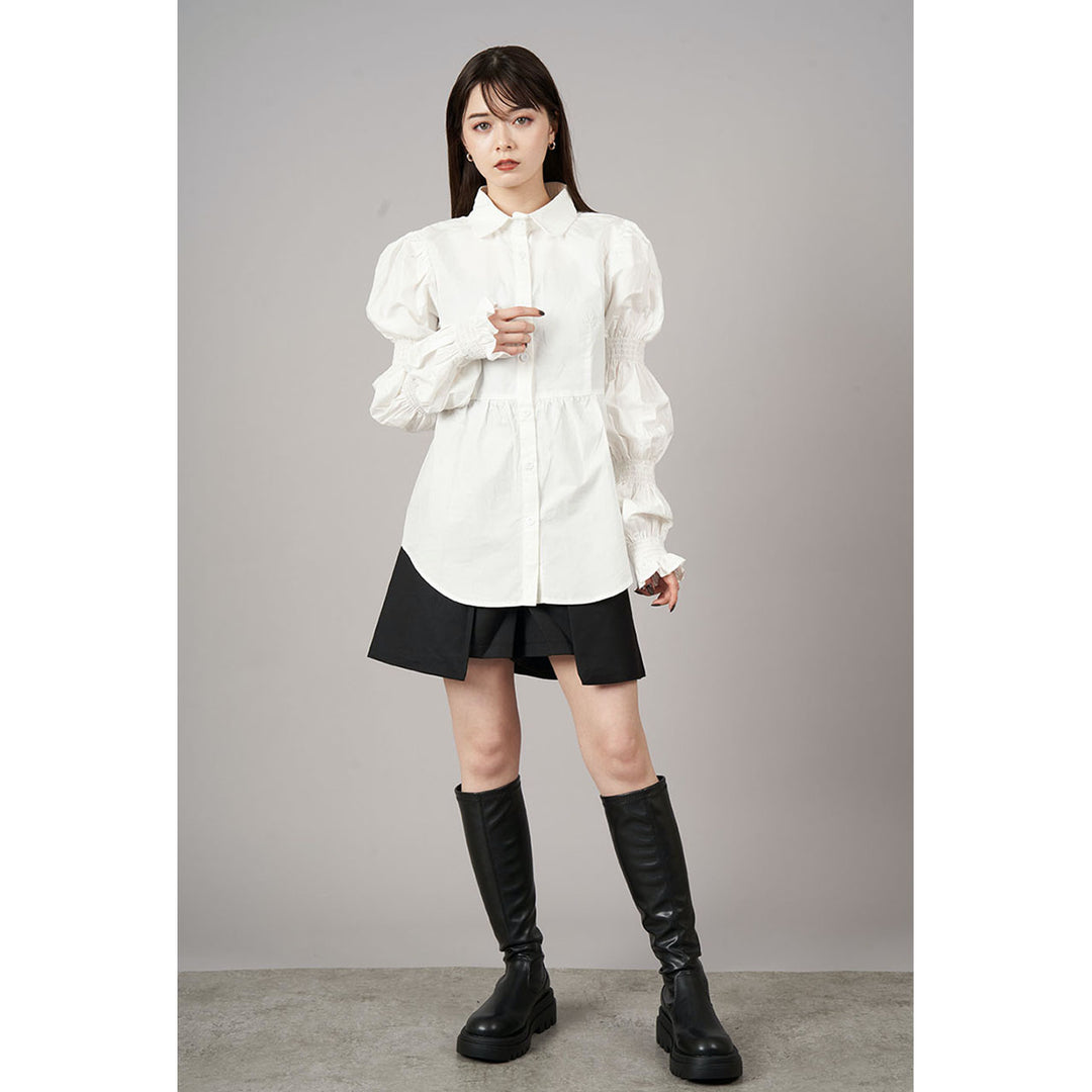 Shirring Virago Sleeve Tops