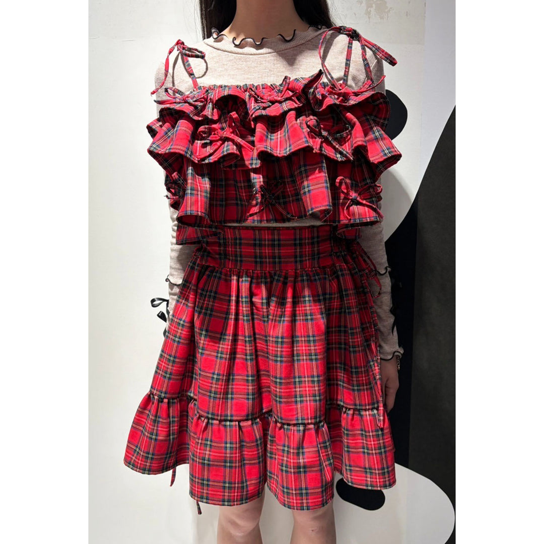 Tiered Ribbon Frill Bustier