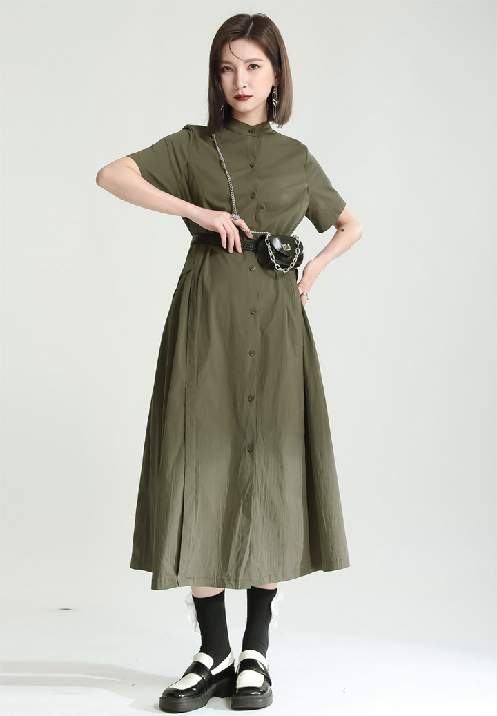 No Collar Shirt Onepiece