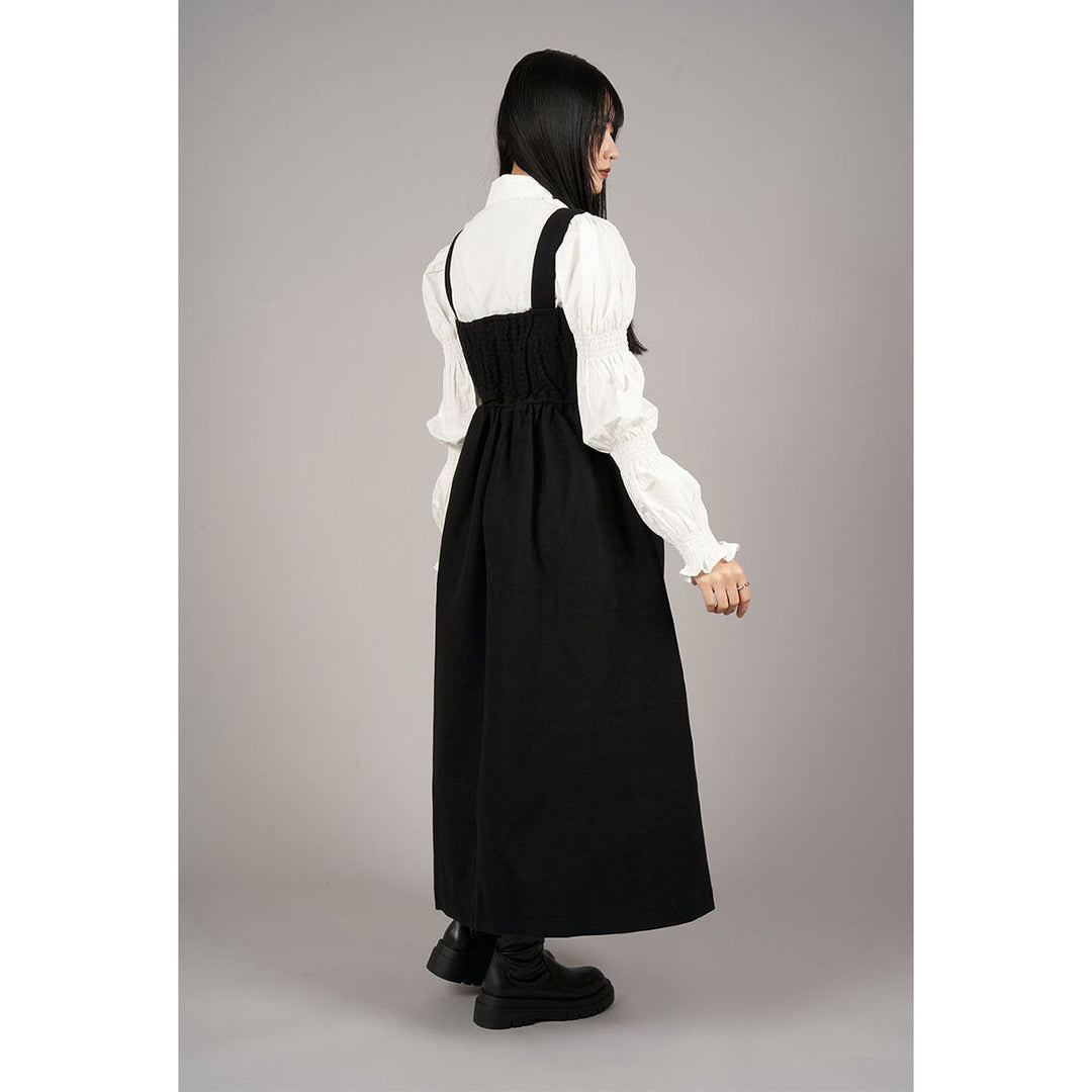 Suspender Long Shirring Onepiece