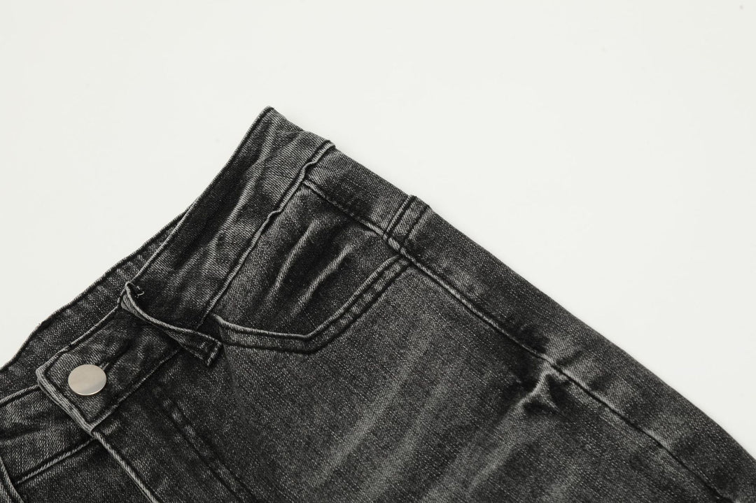 Burning Cross Belt Bell Bottm Denim Pants