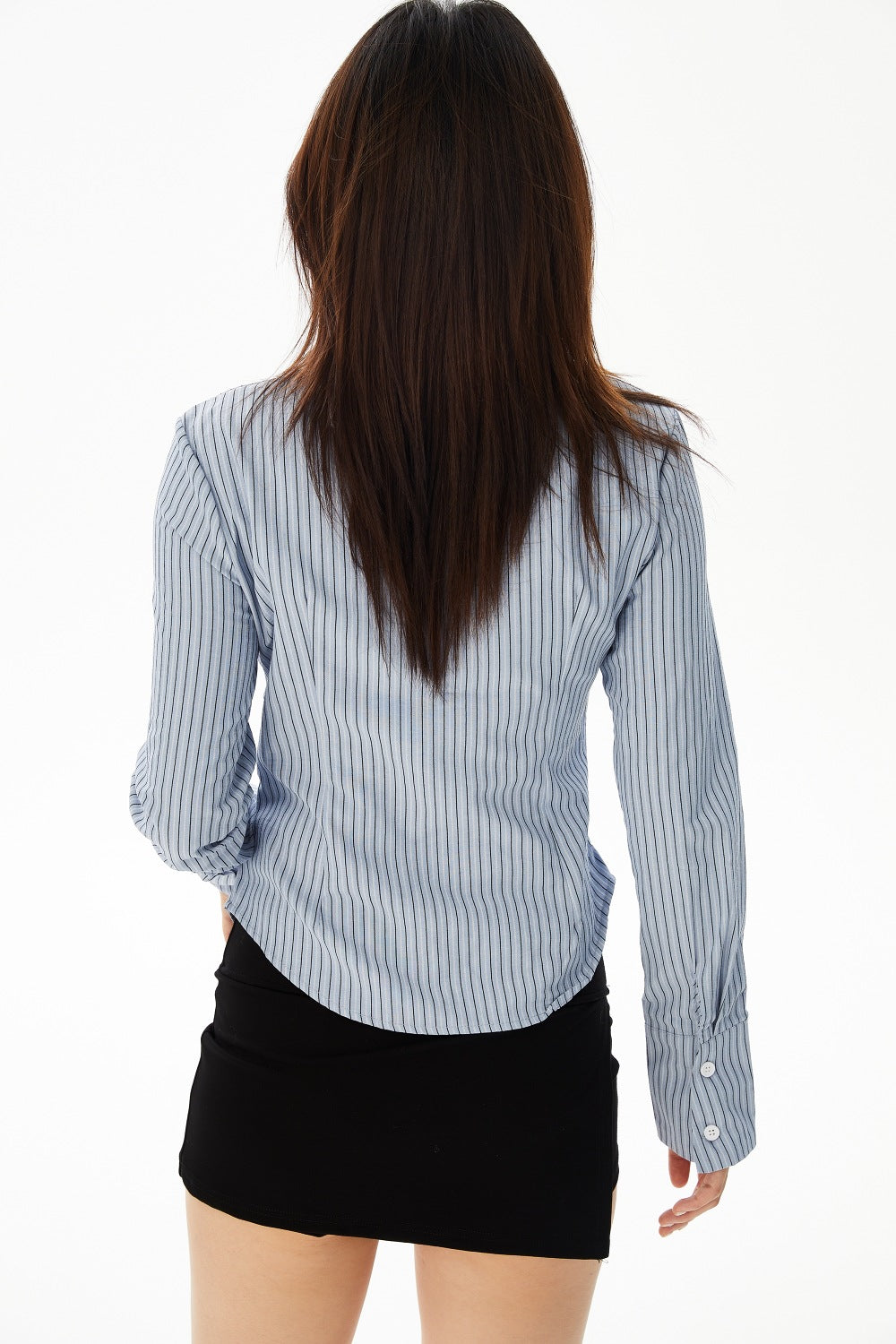 Embroidered Stripe Long Sleeve Shirt