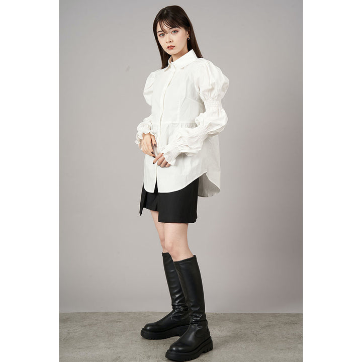 Shirring Virago Sleeve Tops