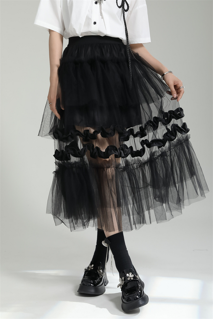 Tulle layered frill skirt