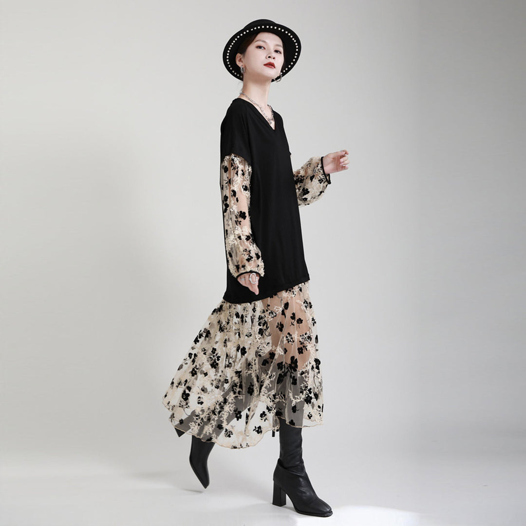 Flower Lace Long Onepiece