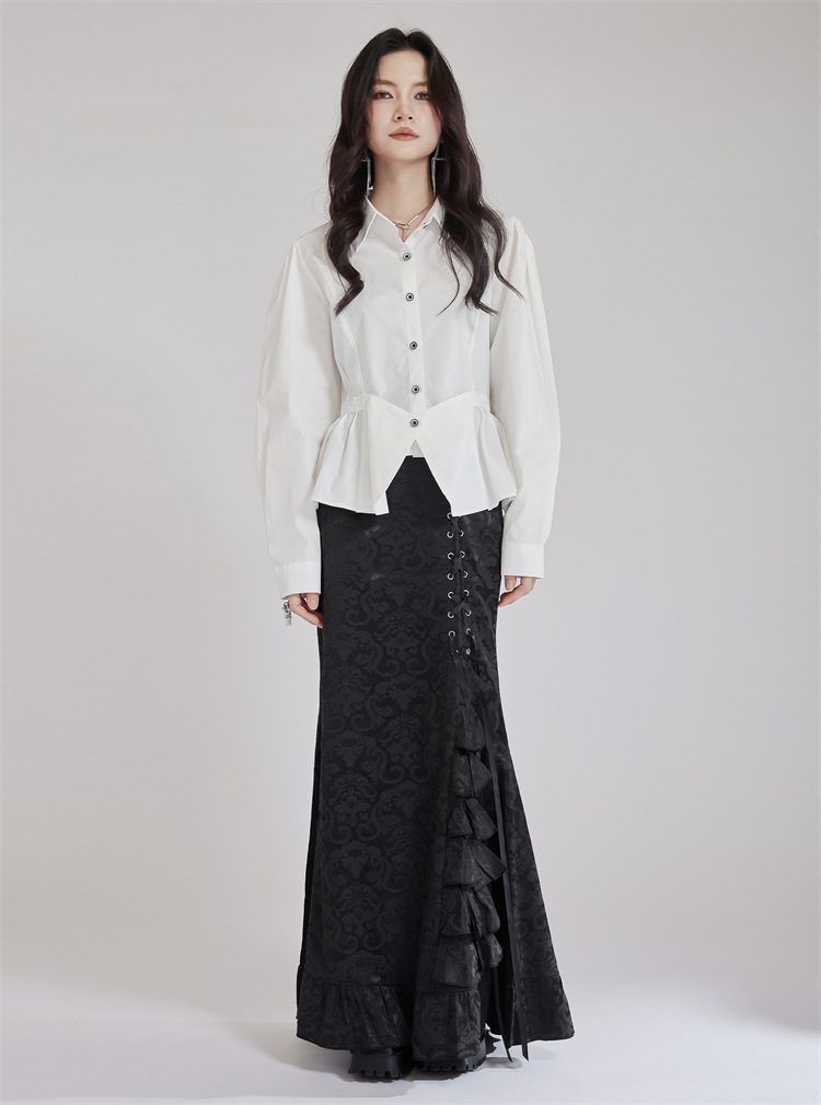 Waist Line Flare Short Shirt