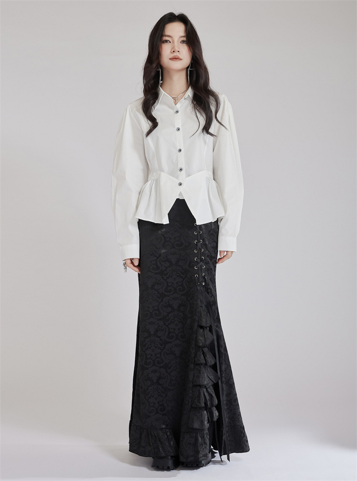 Waist Line Flare Short Shirt