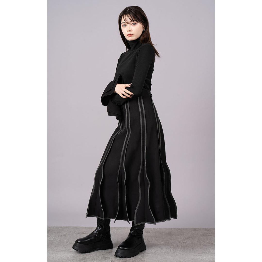 Piping Pleat Skirt