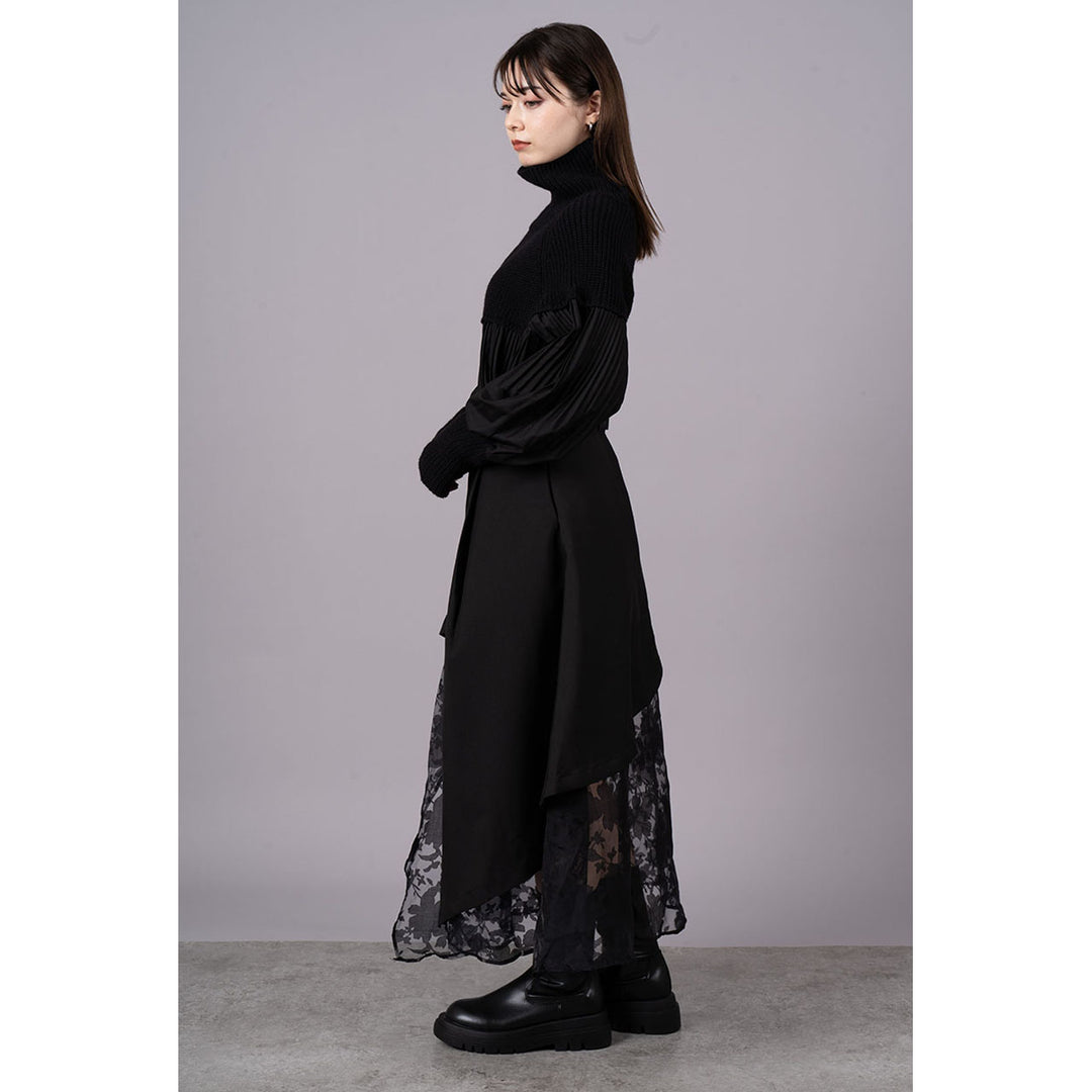 Asymmetry Flare Lace Layered Skirt