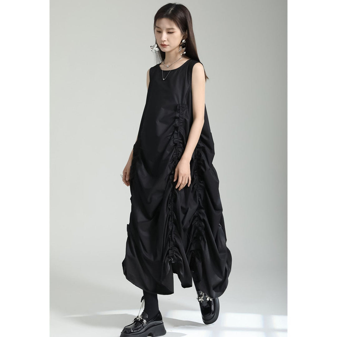 Volume Gathered Sleeveless Onepiece