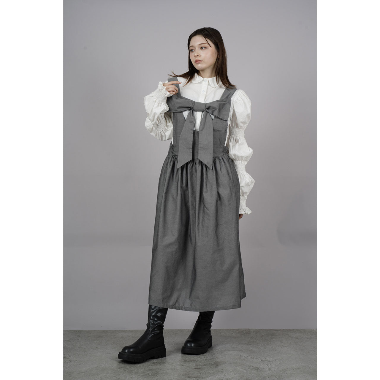 【試着のみ美品】ribbon pleats onepiece M me eme／【Pre Order】Ribbon check mermaid onepiece【7月