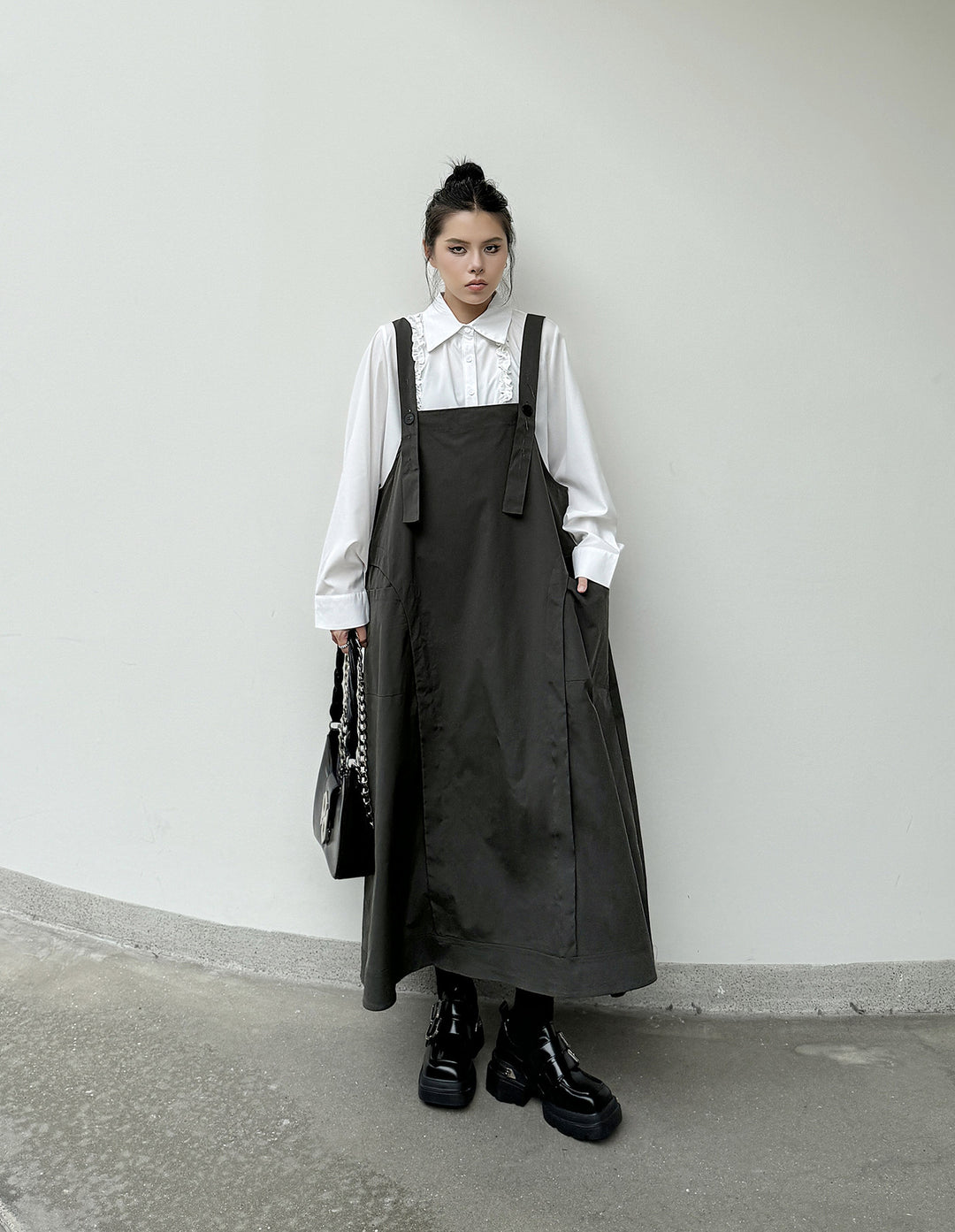 Workwear strap long dress