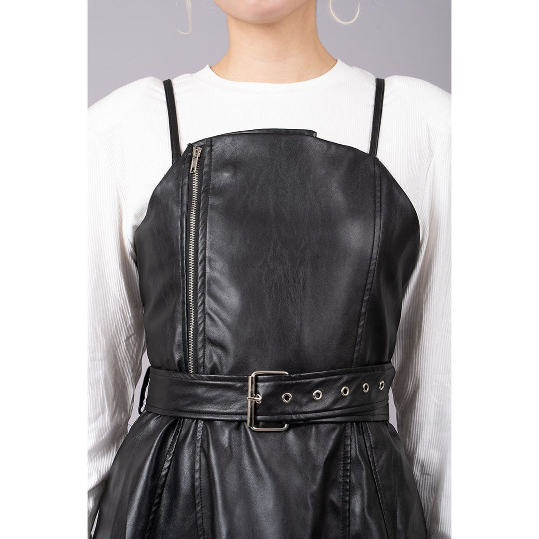 PU Leather Riders Camisole Onepiece