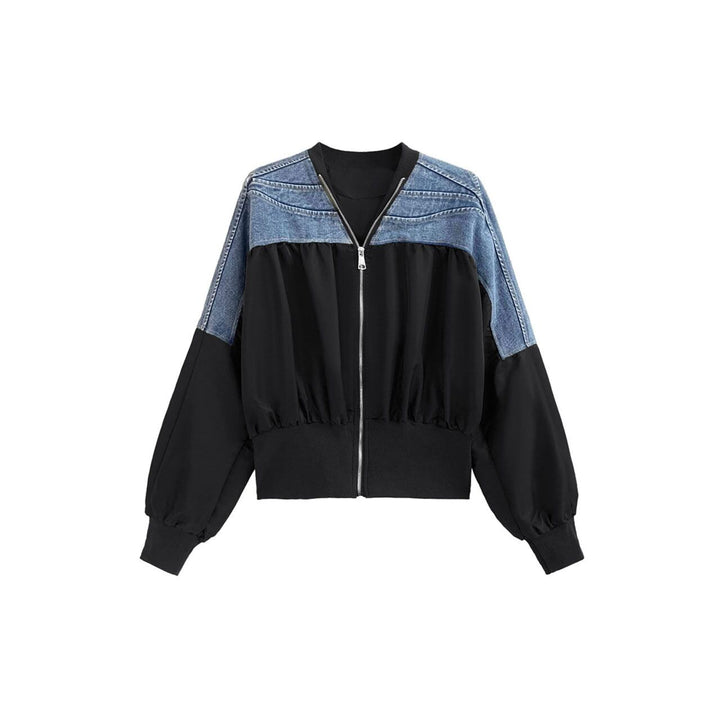 Denim Switching Waist Rib Jacket