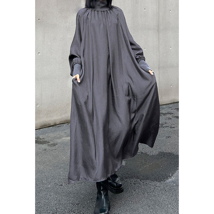 High Neck A-line Gathered Onepiece