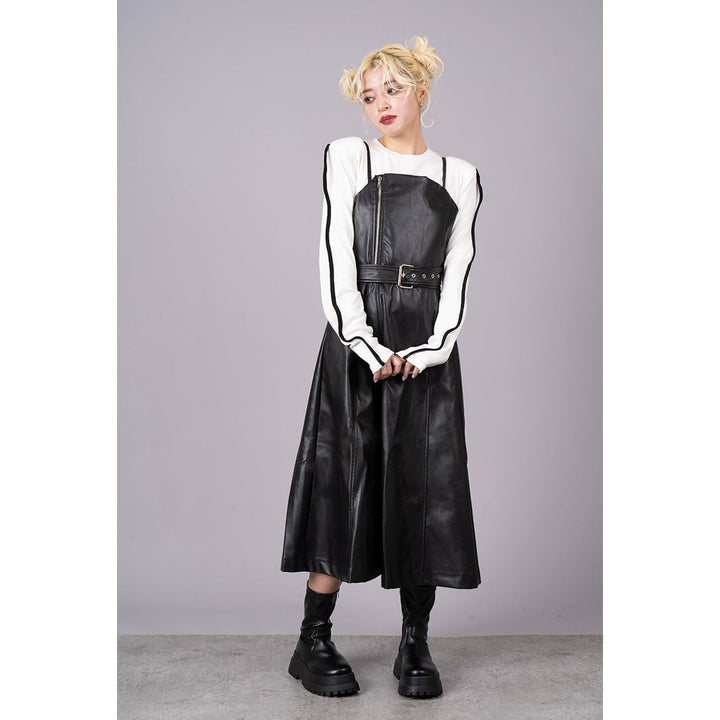 PU Leather Riders Camisole Onepiece