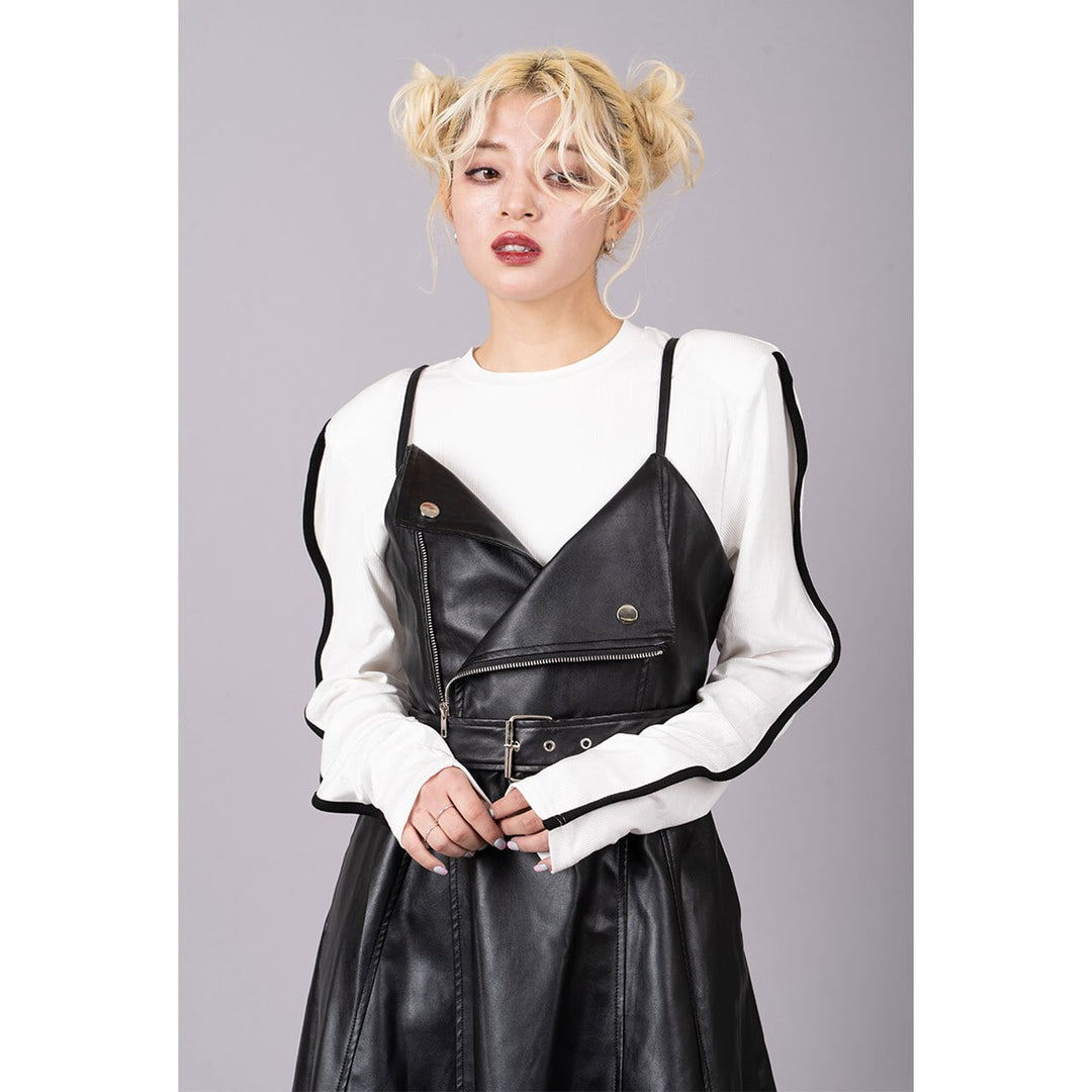 PU Leather Riders Camisole Onepiece