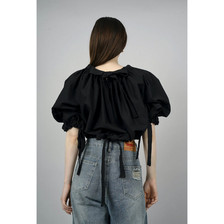 Gathered Shirring Short Shirt