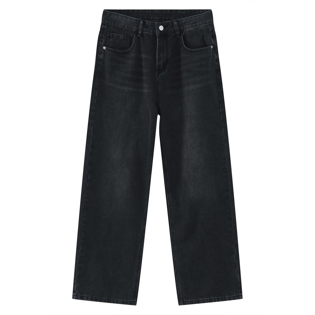 Carmour denim retro color wide-leg pants