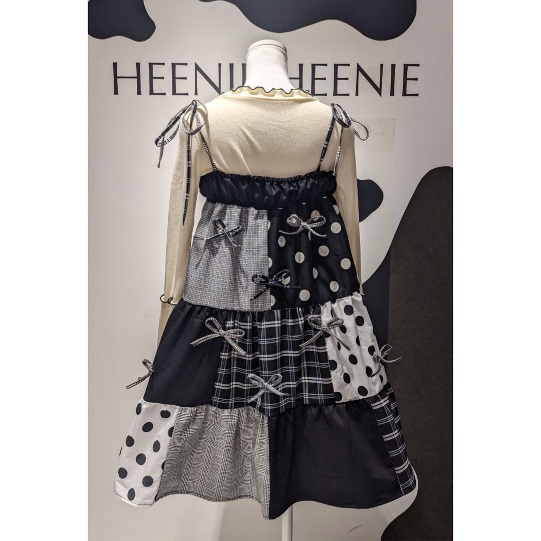 Patchwork Tiered Ribbon Onepiece